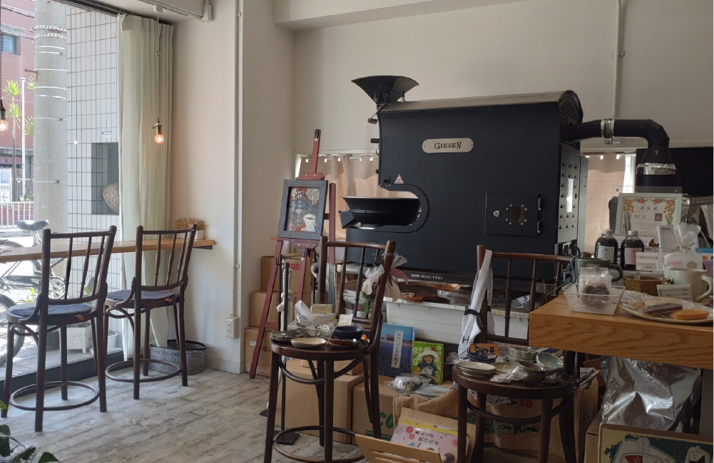 N COFFEE FACTORYの焙煎機(ギーセン)
