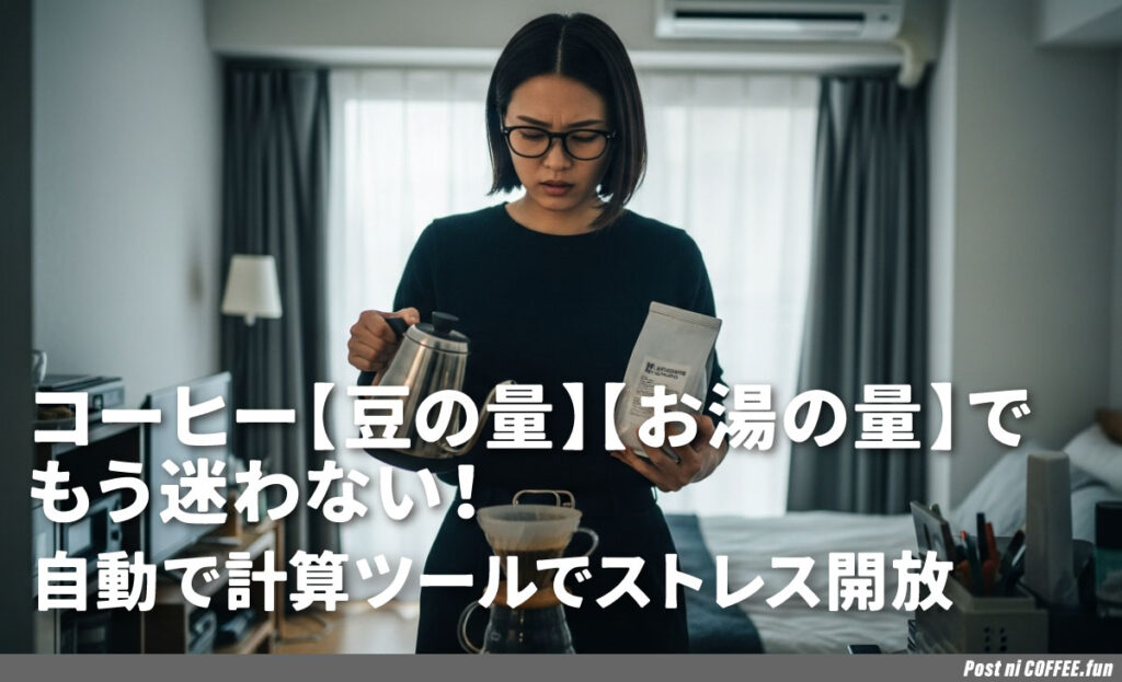 コーヒー【豆の量】【お湯の量】でもう迷わない！