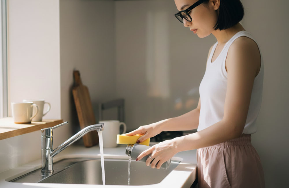 コーヒーを入れる水筒がまずくならない洗い方